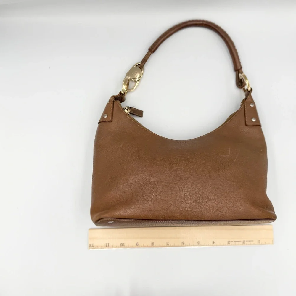 Gucci Brown Leather Shoulder Bag (pelove) - Picture 10 of 11